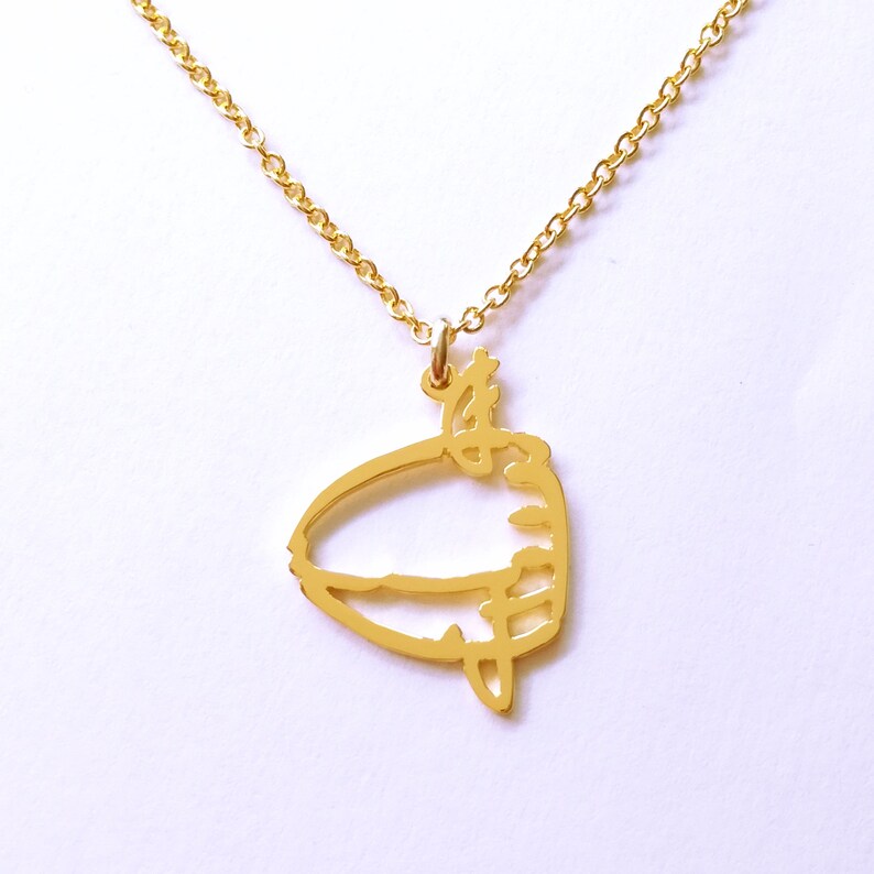 unique and exotic mola mola necklace word picture jewelry Japanese letter SUNFISH pendant in Hiragana fish jewelry