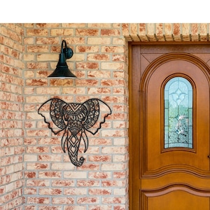 Mandala Elephant Head Metal Wall Art