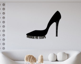 Order My Steps High-Heel Stiletto Psalm Scripture Metal Wall Art