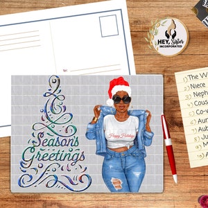 HEY Sister DENIM Meilleurs vœux de Noël Carte postale