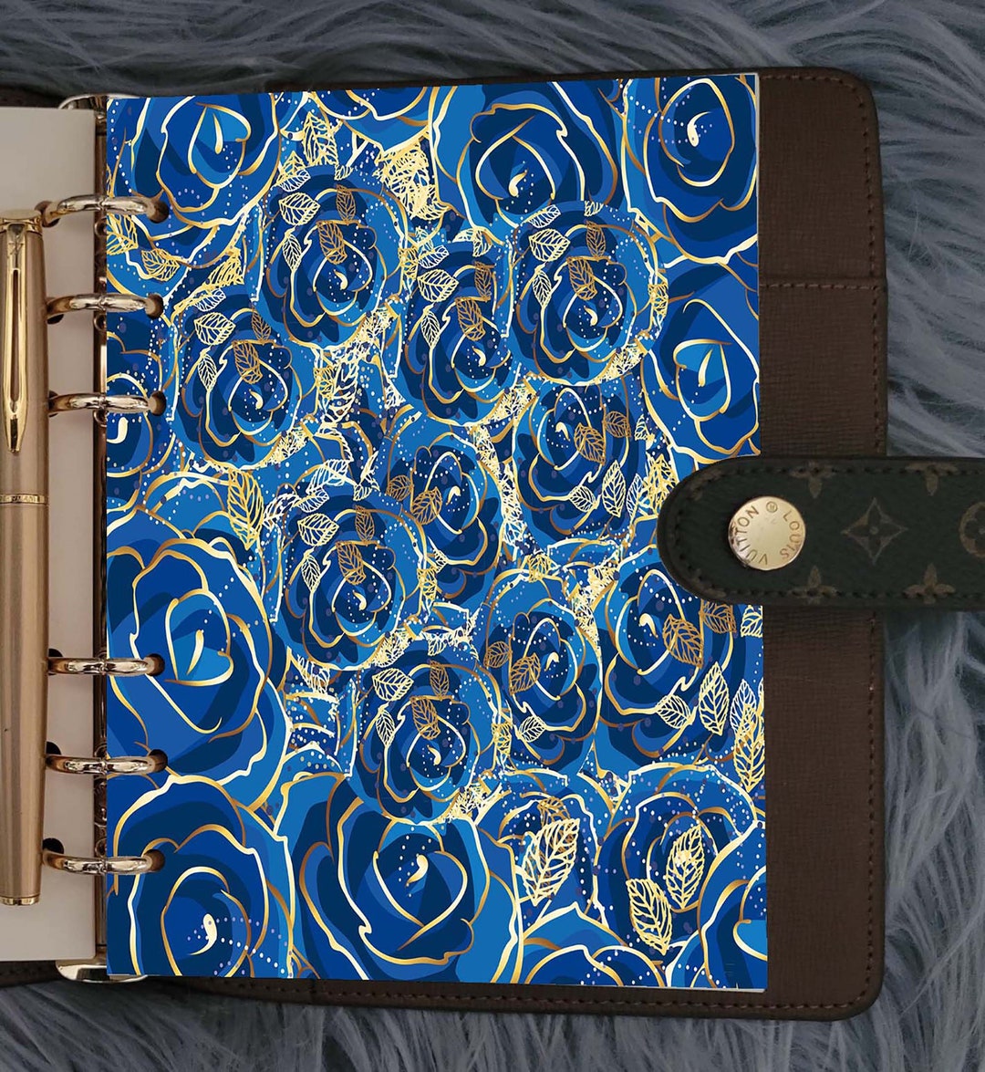 Blue Roses Dashboard Planner Travelers Notebook Ring Planner , A6, B6 ...