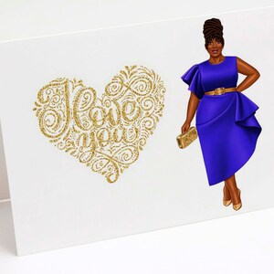 I Love You Diva African American Grußkarte mit Umschlag | Innen blanko