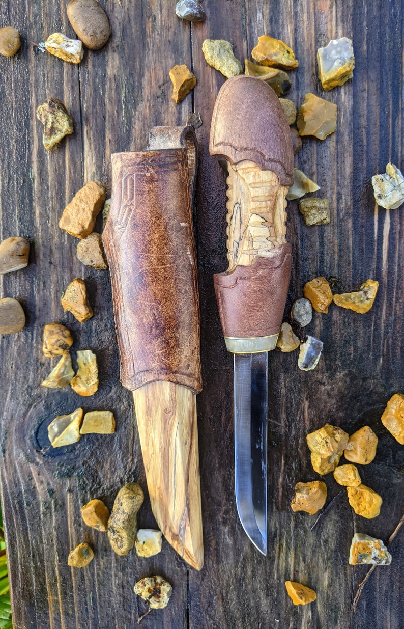 Hand Carved Bushcraft Knife Scottish Knife Hunting Knife Etsy
