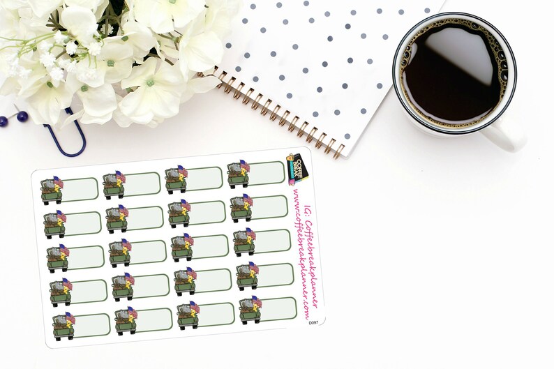 Army Truck Box Stickers|Army Stickers|Military Stickers|Army Military Tracking Stickers|For use in various planners|D097 Planner Stickers
