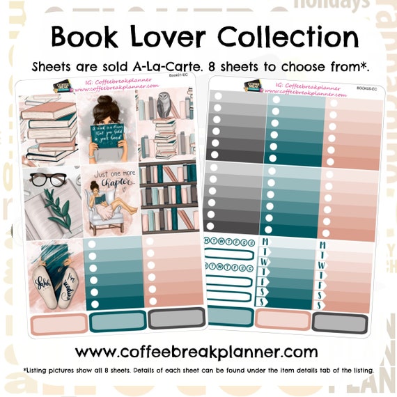 planner stickersbook lover weekly sticker kitbooks weekly etsy