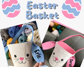 Custom Easter Basket.Customize with name. Easter Gift. Bunny. Easter Bunny. Gift basket