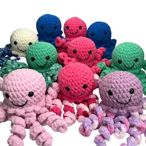 Jellyfish rattle, colorful jellyfish, blanket yarn doll, FAST AND FREE shipping, crochet jellyfish