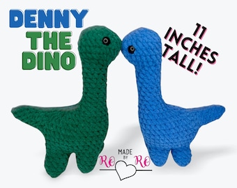 Denny the Dino, Crochet dinosaur, Brachiosaurus, Stuffed animal, Custom crochet Dino, baby gift, baby shower gift, birthday gift