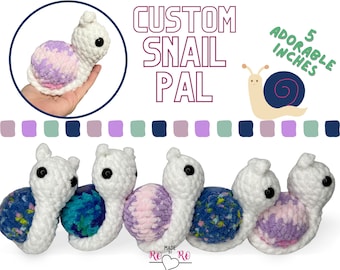 Crochet Snail Pal, Packpack pal, Snail friend, crochet animal, free shipping