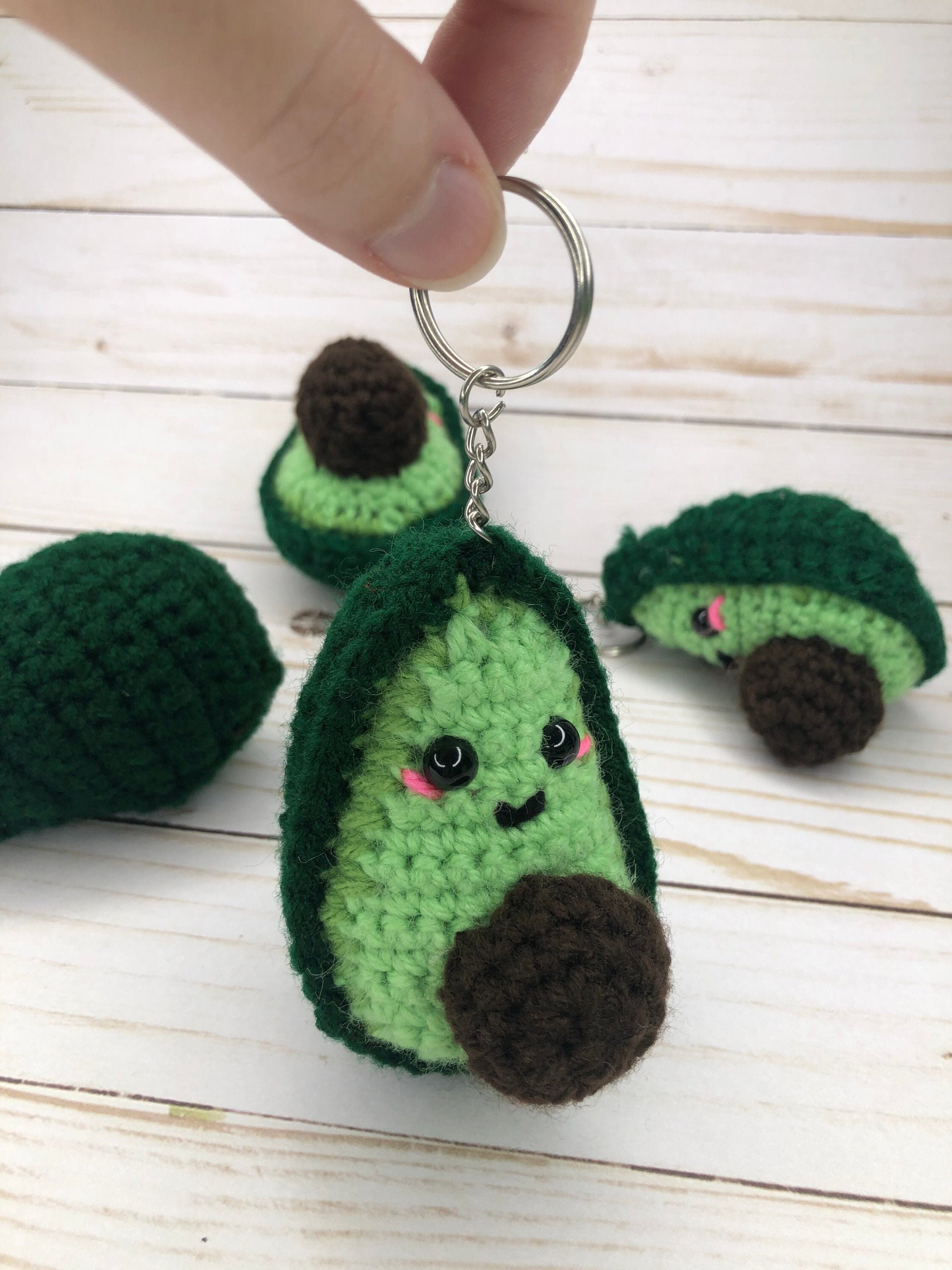 Avocado Keychain Crochet avocado keychainbackpack Etsy