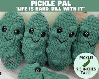 Crochet Pickle Pal, Emotional support pickle, stuffed pickle