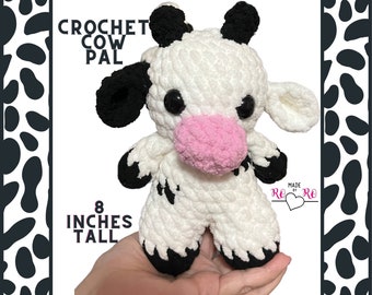 Crochet Cow pal, crochet cow, moo, cow lover, barn animal, cow print