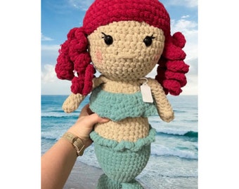2 foot tall Mermaid doll, custom mermaid doll, crochet mermaid, under the sea gift, large doll