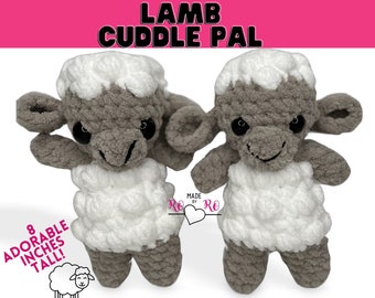 Lamb cuddle pal, crochet lamb, lamb stuffed animal, handmade crochet lamb