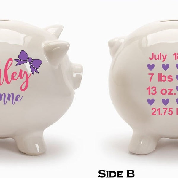 Personalized Piggy Bank. Baby Stats piggy bank.New baby.Baby gift.Birthday gift.Piggy Bank. Birth Statistics. Baby Boy.Baby girl.Baby shower