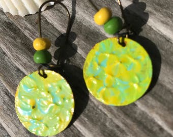 Unique Boho Earrings, Painted Earrings, Bohemian Earrings, Tribal Earrings, Dangle Earrings, Hippie Jewelry, Ethnic earrings, Gift for women