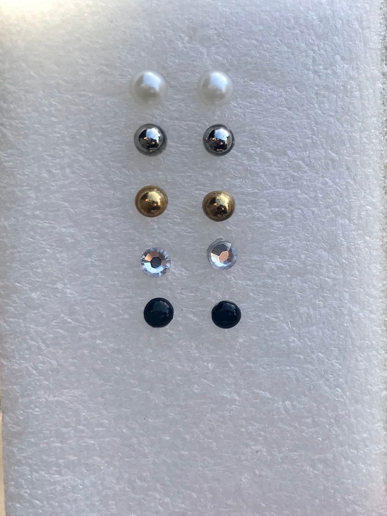 Plastic Post Earrings 5 Pair of Earrings for sensitive Ears Etsy