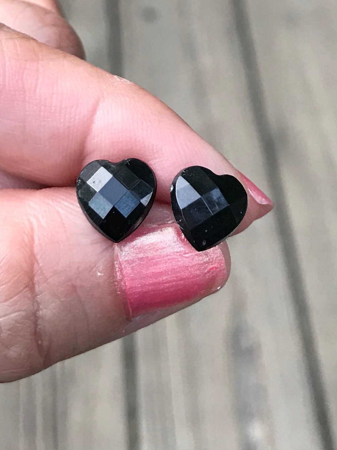 Black Heart Studs Plastic Post Earrings for Sensitive Ears Etsy