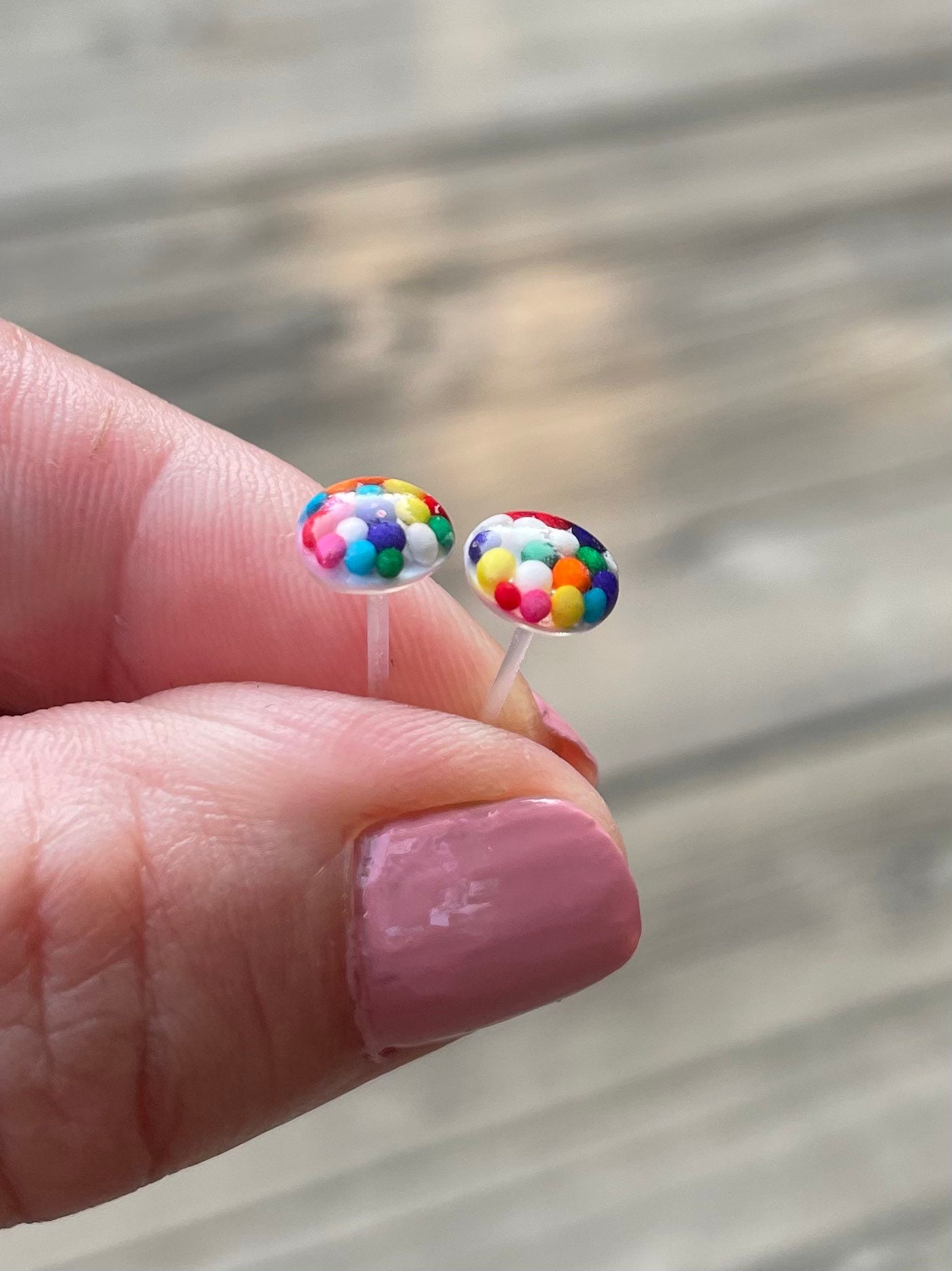 Colorful Plastic Post Earrings Metalfree Studs for Sensitive Etsy