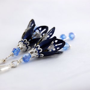 Blue Flower Dangle Earrings Fairy Earrings Gift for Her - Etsy