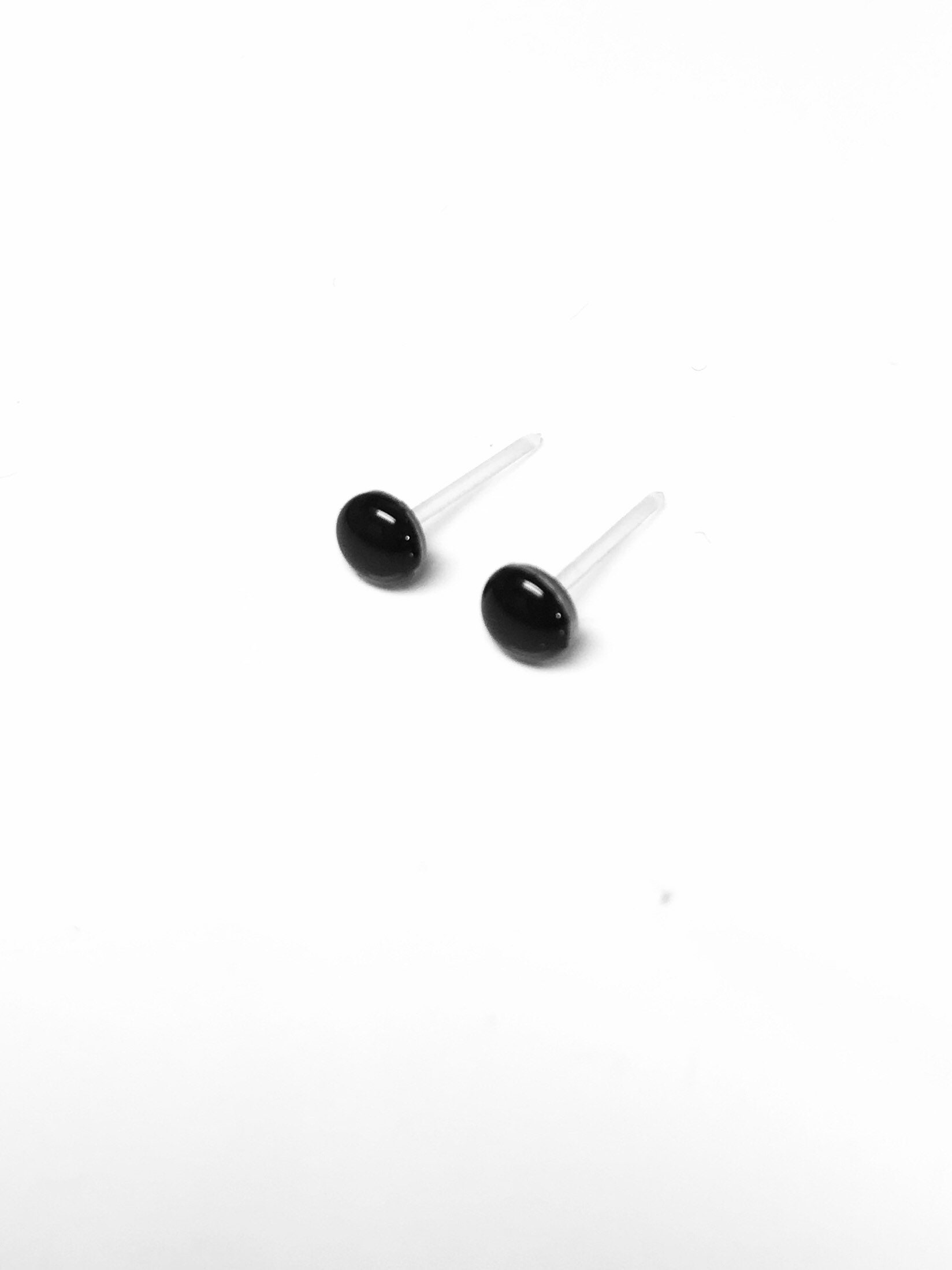 Black Earrings for Sensitive Ears Plastic Post Earrings | Etsy