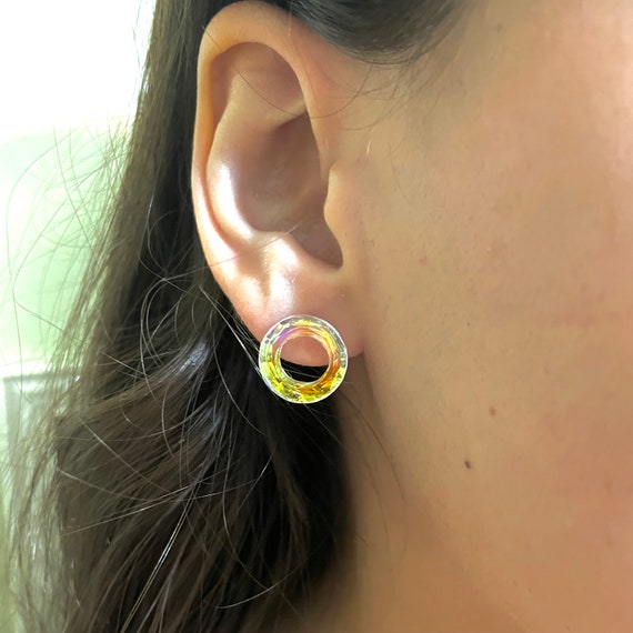 Metal free Hoop Studs on Plastic Posts Sensitive Ears Earrings for Women Allergy Free Hypoallergenic Stud Stocking Stuffer for Her Etsy
