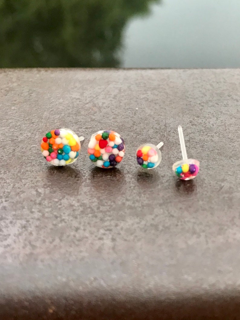 Colorful Plastic Post Earrings Mother Daughter Studs For Etsy