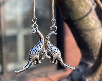Orecchini A Cerchio Con Dinosauro E Cristalli – Gioielli Ipoallergenici In Oro Rosa E Argento, Regalo Originale Per Amiche