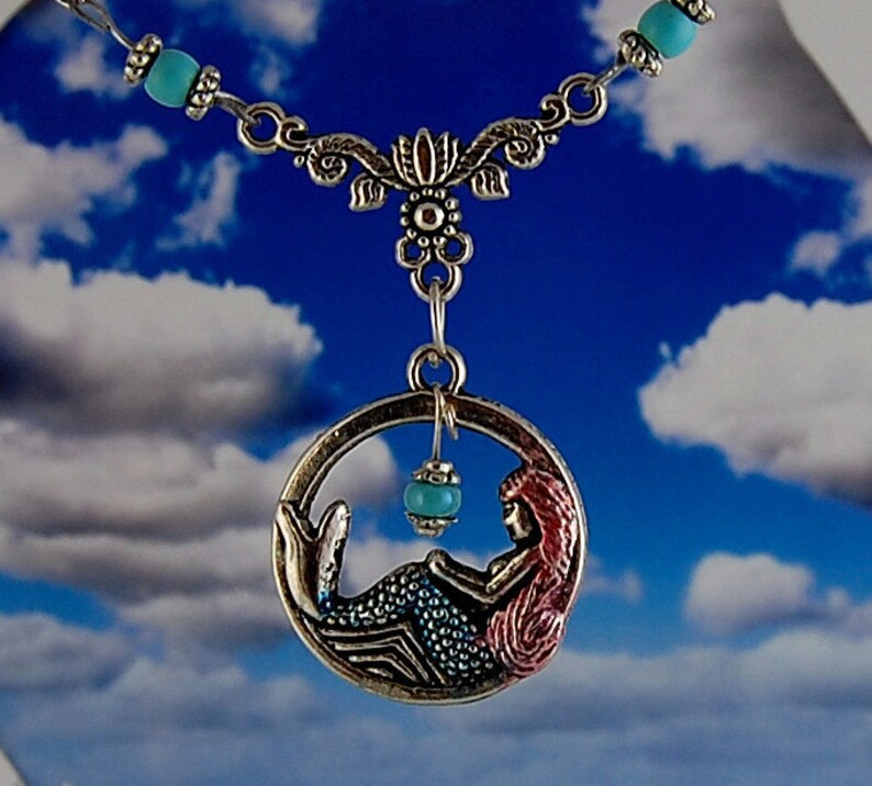 Mermaid Necklace Beach Lover Gift Mythical Fun Jewelry Gift Etsy