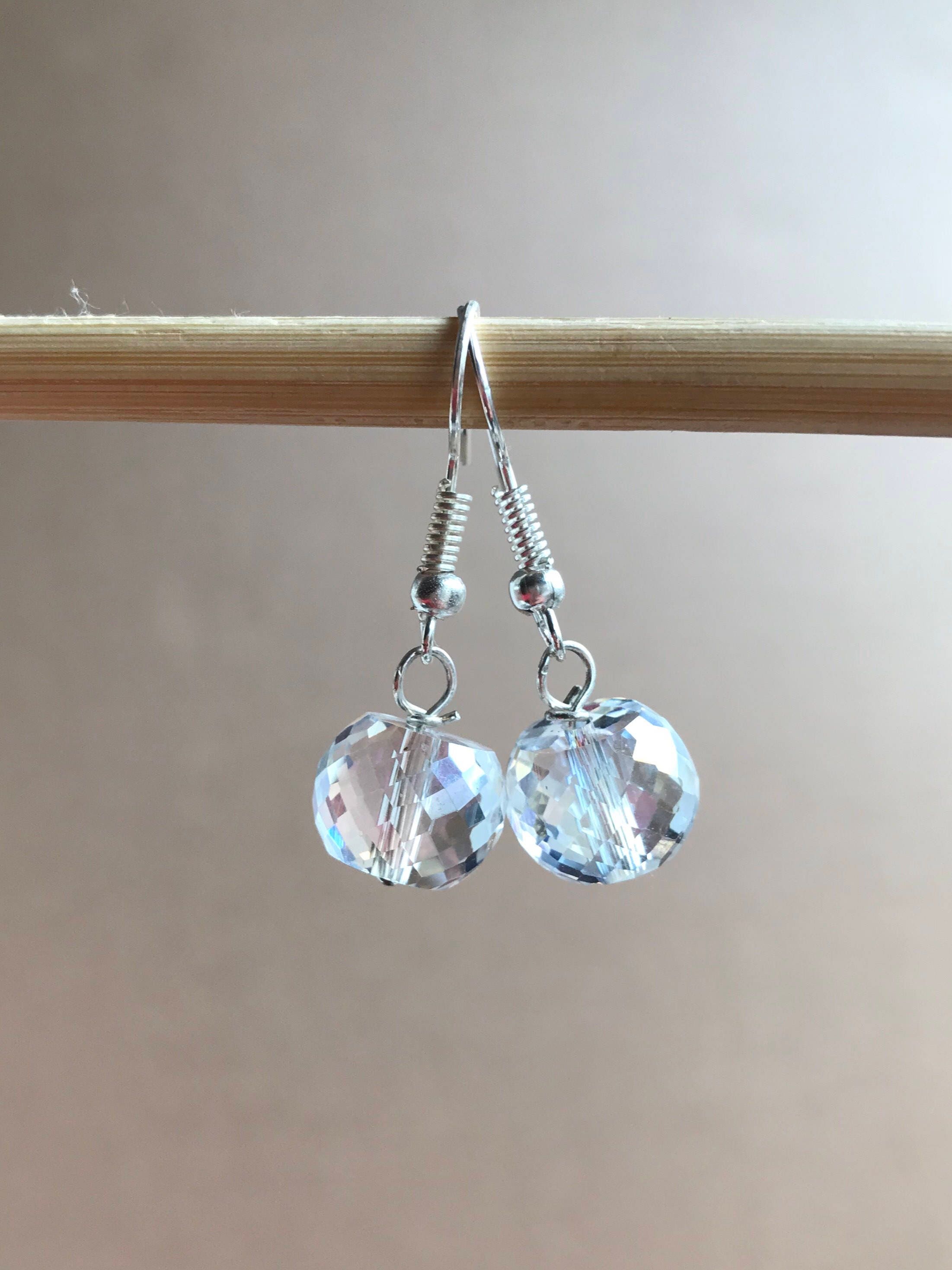 Disco Ball Drop Earrings 70's inspired Crystal Earrings Etsy