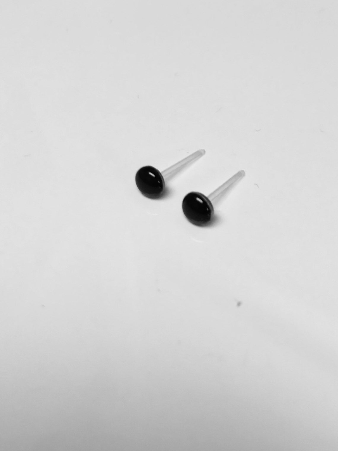 Black Earrings for Sensitive Ears Plastic Post Earrings Etsy