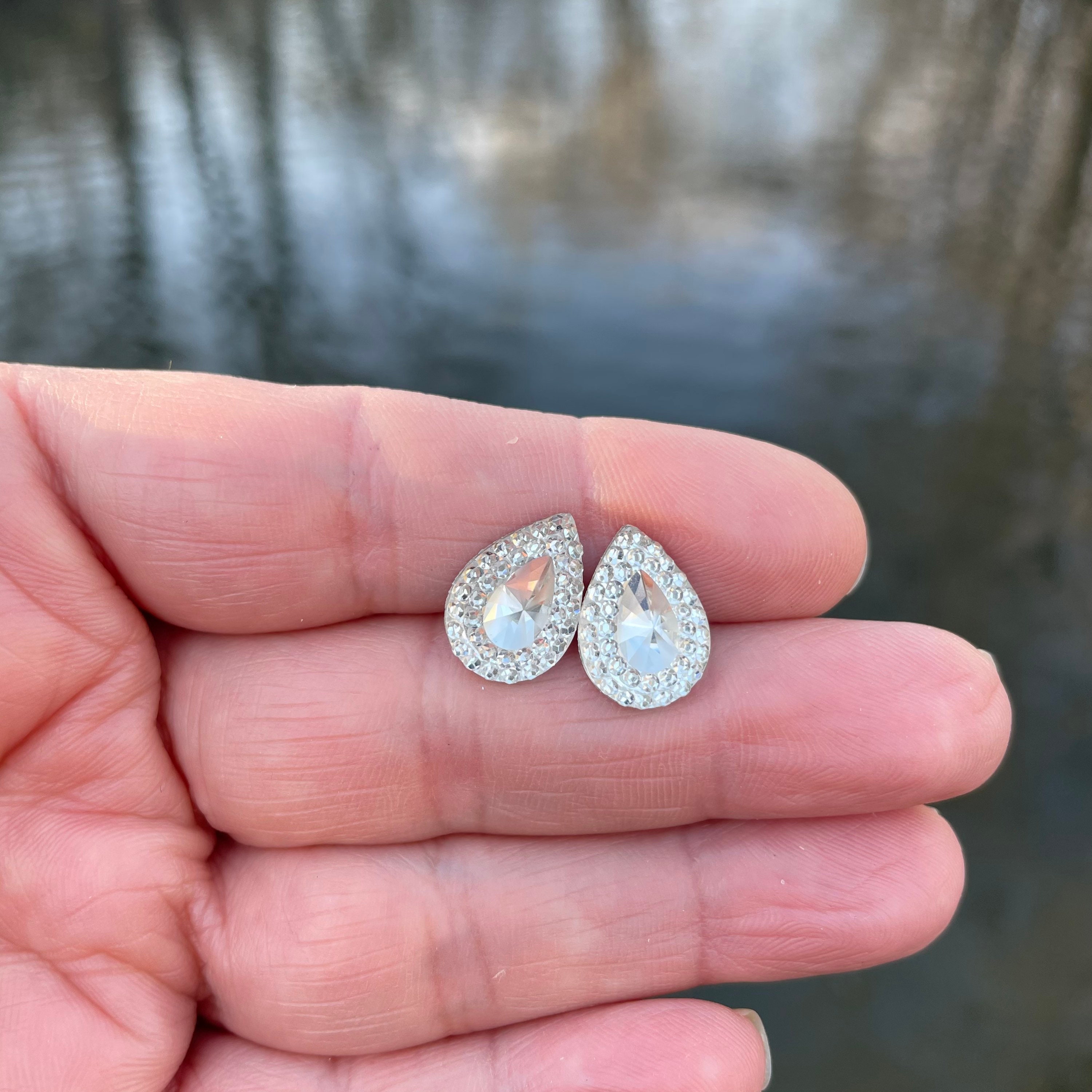 40 Paia Di Orecchini In Plastica Acrilica Trasparente Con Strass Multicolori: Ipoallergenici Per Orecchie Sensibili, 5mm - 3