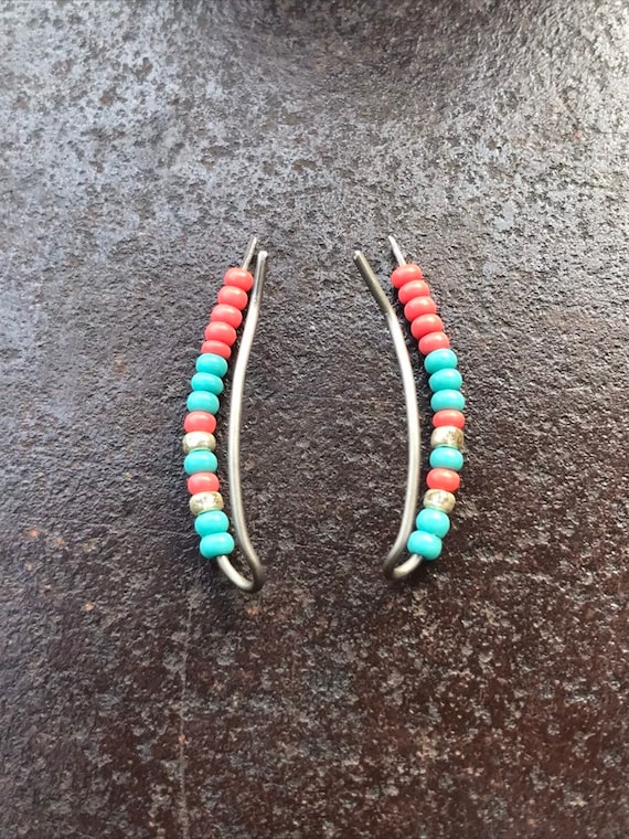Ear Climber Earrings Titanium Ear Crawler Hypoallergenic Earring
