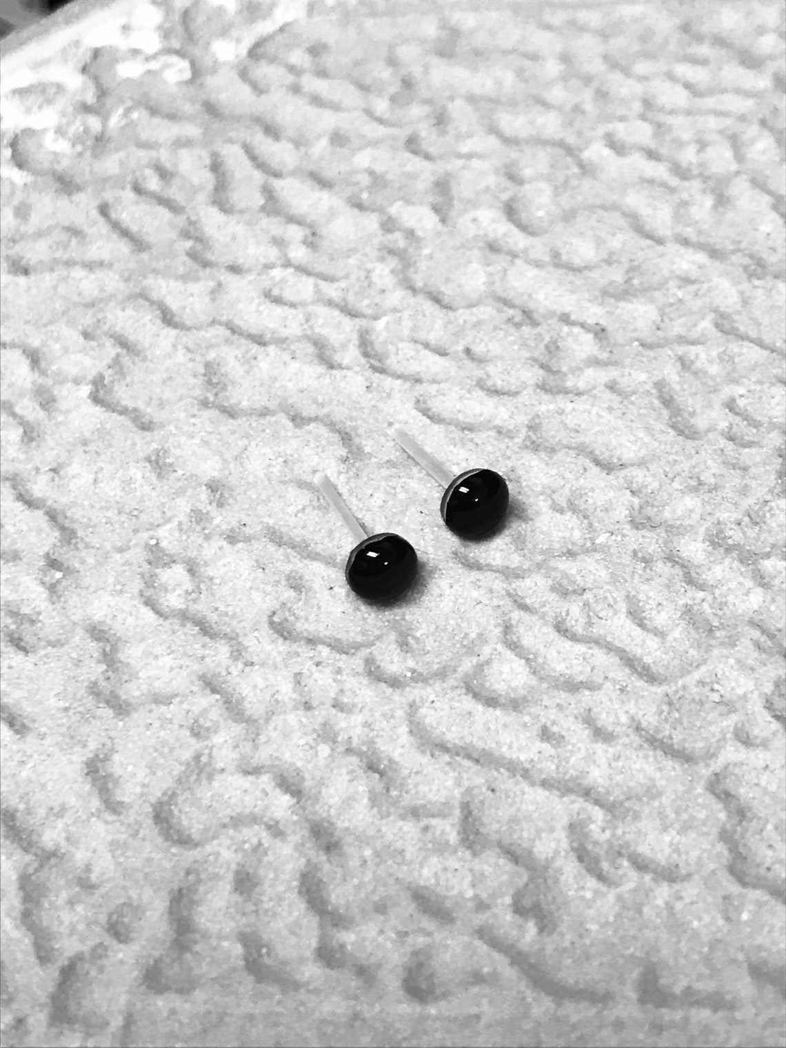 Black Earrings for Sensitive Ears Plastic Post Earrings Etsy