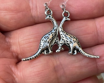 Orecchini A Cerchio Con Dinosauro E Cristalli – Gioielli Ipoallergenici In Oro Rosa E Argento, Regalo Originale Per Amiche