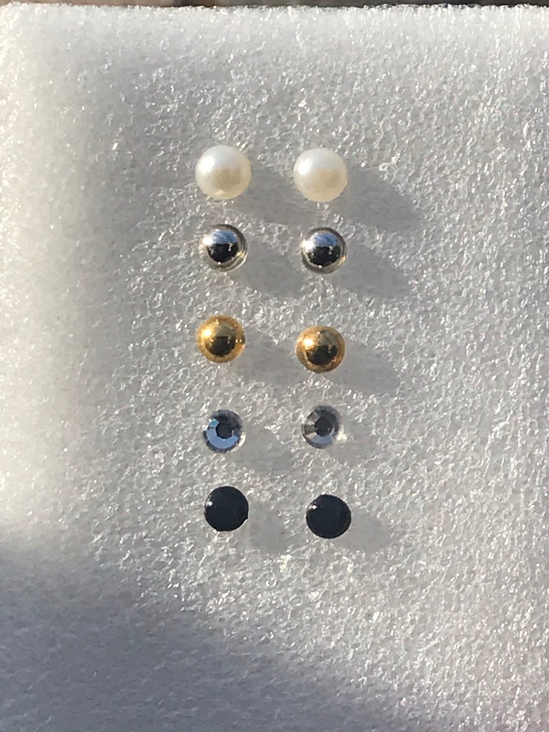 Plastic Post Earrings 5 Pair of Earrings for sensitive Ears Etsy