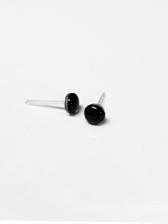 Black Earrings for Sensitive Ears Plastic Post Earrings Hypoallergenic Stud Earrings Jewelry for Kids or Adults Etsy Canada
