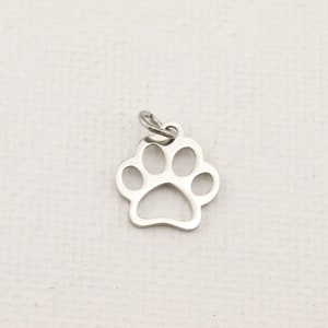 Stainless Steel Paw Charm - Tiny Paw Charm - Tiny Paw Pendant - Stainless Paw Charm - Dog Paw Charm - Doggy Paw Charm - Pet Charm