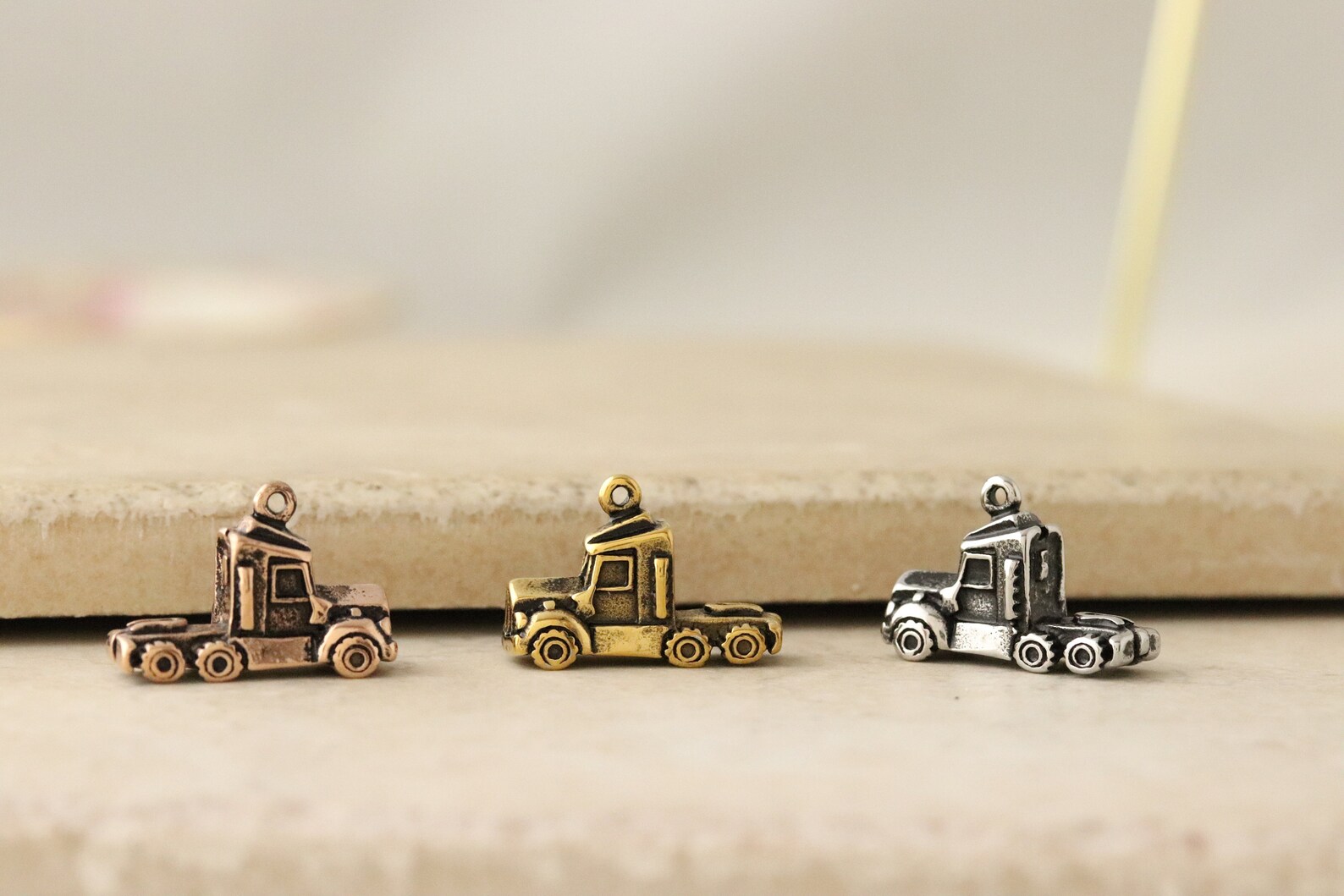 Semi Truck Charm Tractor Trailer Charm 18 Wheeler Charm Etsy