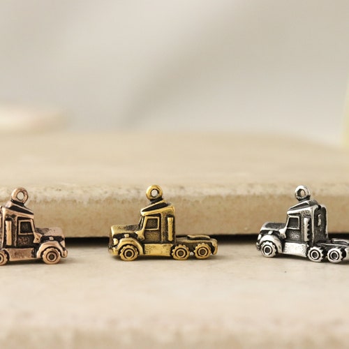 Semi Truck Charm Tractor Trailer Charm 18 Wheeler Charm Etsy