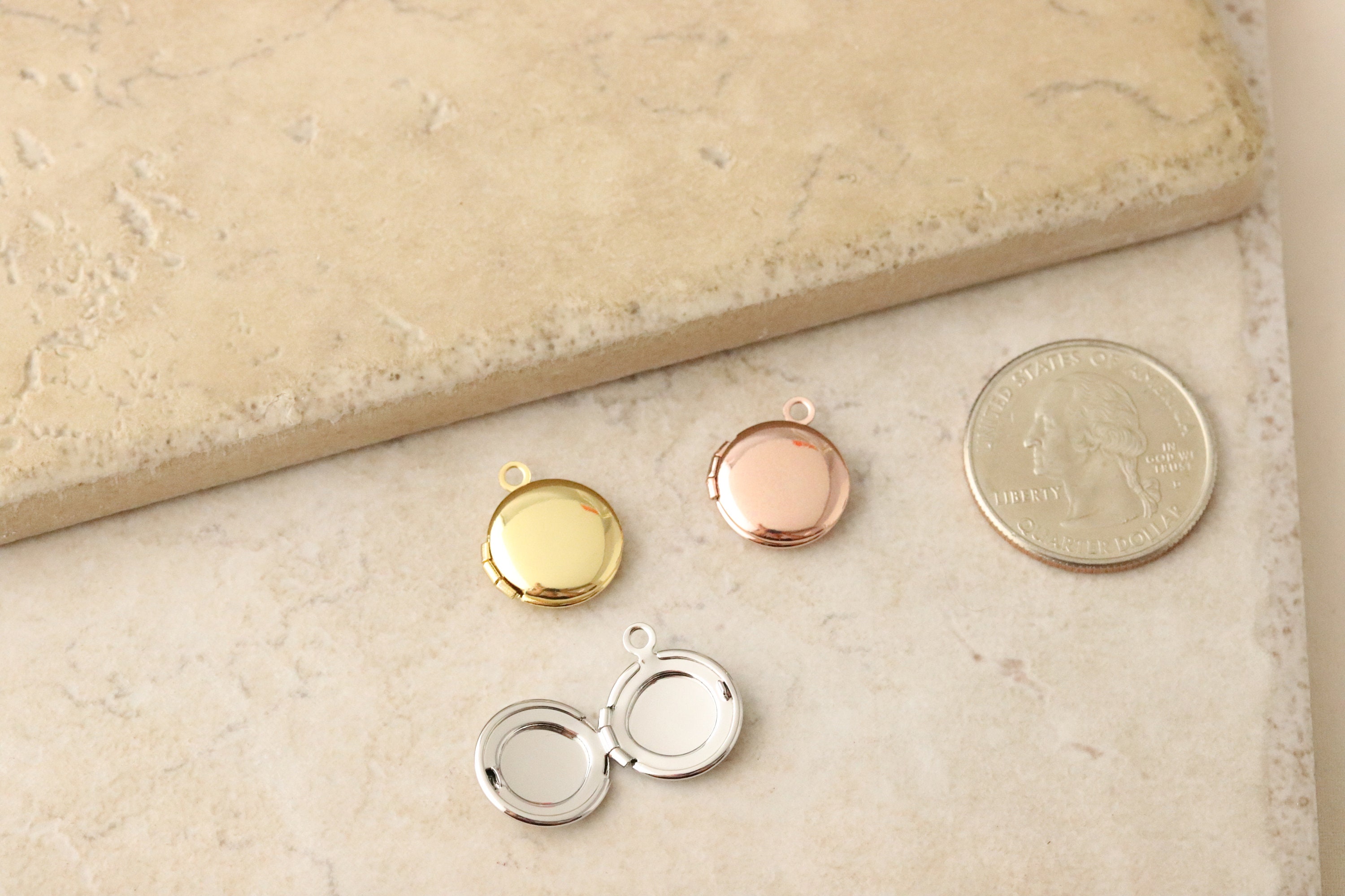 Mini Locket - Tiny Oval Locket - Tiny Round Locket - Rose Gold Heart ...