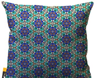 Azalea Outdoor Throw Pillows - Set of 2 -Teal Outdoor Throw Pillows - USA Handmade | UBU Republic