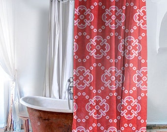 Sugar Plum Modern Shower Curtain - Bohemian Bathroom Decor | UBU Republic