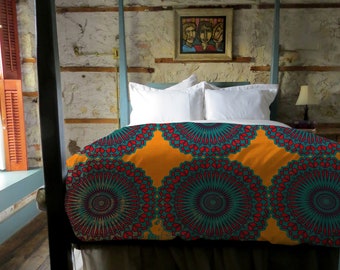 Block Print Moroccon Duvet Cover Pillowcase Quilt Bedding Set Double King S.King 
