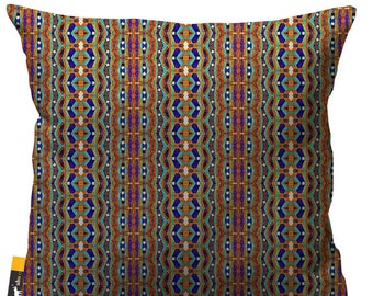 Handmade Bohemian Outdoor Throw Pillows - Set of 2 -Boho Cameroon Outdoor Throw Pillow - Brown | Multicolor | UBU Republic