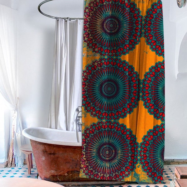 Bohemian Bathroom Curtain Etsy