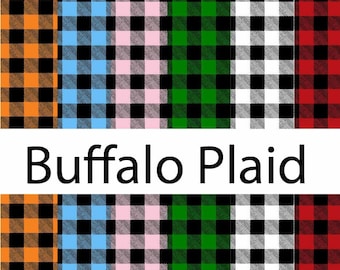 Buffalo Plaid Rojo, Verde, Blanco, Azul, Rosa, Naranja Print HTV (Heat Transfer Vinyl) u Oracal 651