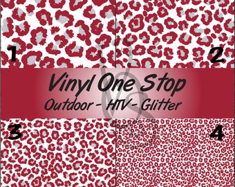Crimson Red Cheetah/Leopard Print HTV (Heat Transfer Vinyl) OR Oracal 651 Permanent Decal Vinyl Crimson Cheetah