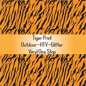 Tiger Print HTV Heat Transfer Vinyl  or Permanent 651 Outdoor Pattern Vinyl, Decal Vinyl