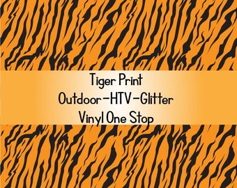 Tiger Print HTV Heat Transfer Vinyl  or Permanent 651 Outdoor Pattern Vinyl, Decal Vinyl